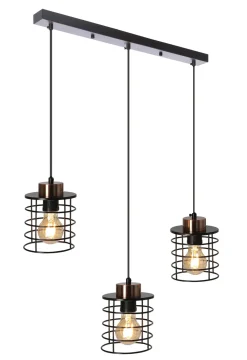 Lampa wisząca Glob czarny+złoty 3x40W  E27 klosz czarny
