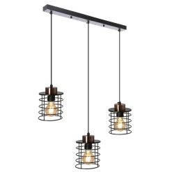 Lampa wisząca Glob czarny+złoty 3x40W  E27 klosz czarny