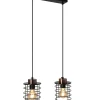 Lampa wisząca Glob czarny+złoty 2x40W  E27 klosz czarny