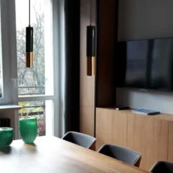 Lampa wisząca GOLDEN PIPE-1 czarno złota5 cm