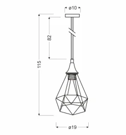 Lampa wisząca Graf 1x60W E27 czarny