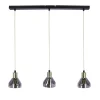 Lampa wisząca Gregory czarny brąz 3x40W  E14 klosz dymiony