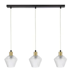 Lampa wisząca Greniko czarny 3x40W E14  klosz bezbarwny