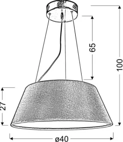 Lampa wisząca Gusto okrągły 40 19W LED  czarny