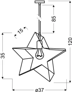 Lampa wisząca Gwiazdka 1x60W E27