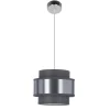 Lampa wisząca Hare chromowy 1x60W E27  abażur szary+srebrny