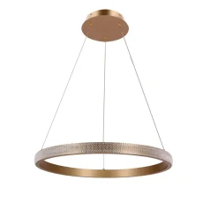 Lampa wisząca Hashim 60cm złoty 34W LED  kryształki bezbarwne