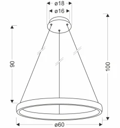 Lampa wisząca Hashim 60cm złoty 34W LED  kryształki bezbarwne