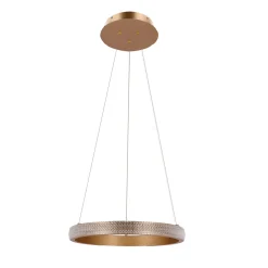 Lampa wisząca Hashim 40cm złoty 22W LED  kryształki bezbarwne