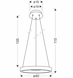 Lampa wisząca Hashim 40cm złoty 22W LED  kryształki bezbarwne