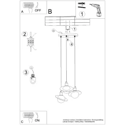 Lampa wisząca HYPERION 3P czarny