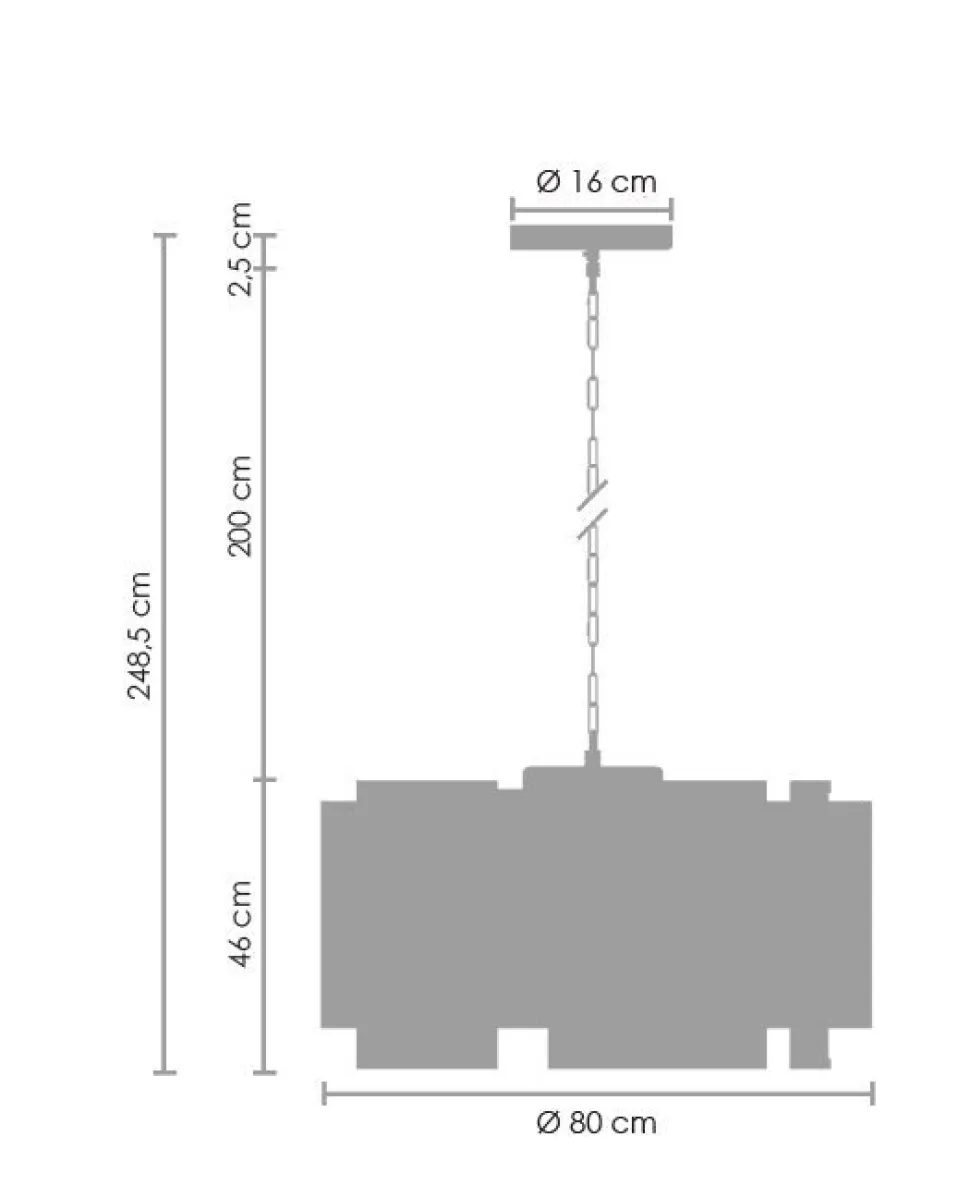 Lampa wisząca IMPERIO czarna 80 cm