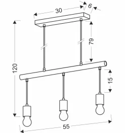 Lampa wisząca Izzy 3x60W E27 biały