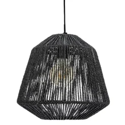 Lampa wisząca Jily rattan czarna