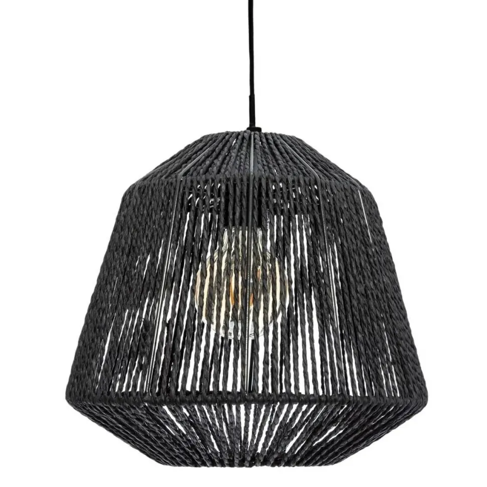 Lampa wisząca Jily rattan czarna