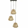 Lampa wisząca Jily rattanowa potrójna naturalna