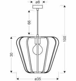 Lampa wisząca Jonas miedziany 1x40W E27  klosz czarny