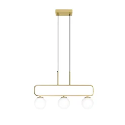 Lampa wisząca Jove mosiądz 3x20W G9  klosz biały