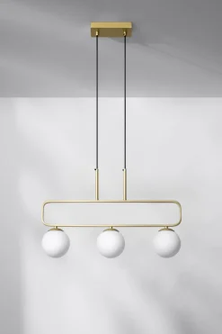 Lampa wisząca Jove mosiądz 3x20W G9  klosz biały