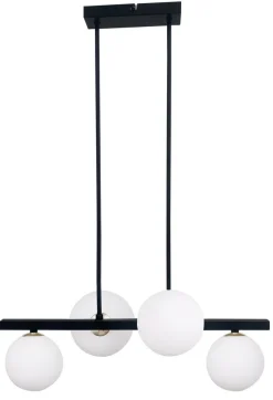 Lampa wisząca Kama lampa wisząca  czarny+złoty 4x28W G9 klosz biały