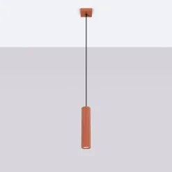 Lampa wisząca KARBON 1 ochra czerwona