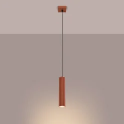 Lampa wisząca KARBON 1 ochra czerwona