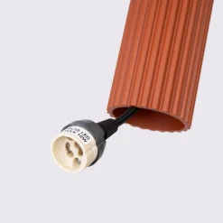 Lampa wisząca KARBON 2 ochra czerwona