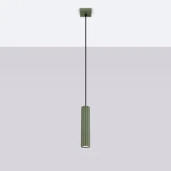 Lampa wisząca KARBON 1 zielony oliwkowy
