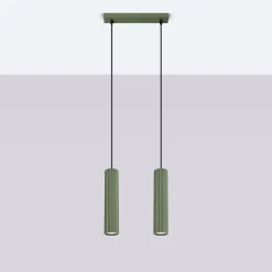 Lampa wisząca KARBON 2 zielona oliwka