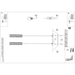 Lampa wisząca KARBON 2 złoty