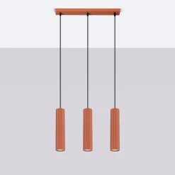 Lampa wisząca KARBON 3L ochra czerwona