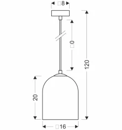 Lampa wisząca Klea czarny 1x15W G9 klosz  dymiony+biały