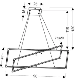 Lampa wisząca Kseros 90x44 45W LED  chromowy 4000K