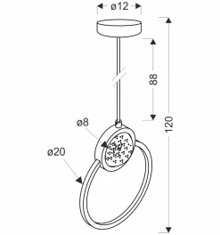 Lampa wisząca LACRIMA lampa wiszaca 20cm  czarny 15W LED 3000K maskownica biała