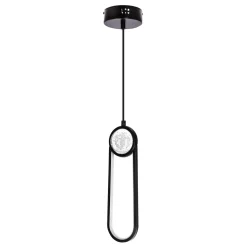 Lampa wisząca LACRIMA lampa wiszaca  czarny 10cm 15W LED 3000K maskownica biała