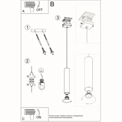 Lampa wisząca LAGOS 1 biały