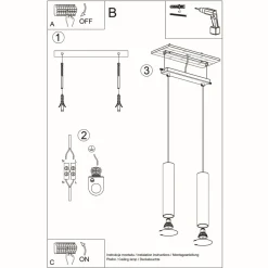 Lampa wisząca LAGOS 2 czarny