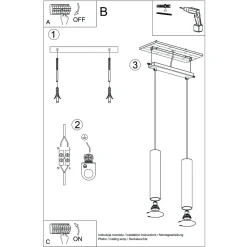 Lampa wisząca LAGOS 2 zielona oliwka