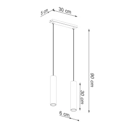 Lampa Wisząca LAGOS 2 złoty połysk