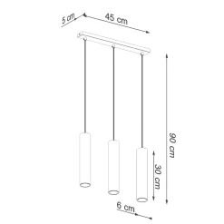Lampa Wisząca LAGOS 3 złoty połysk