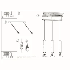 Lampa wisząca LAGOS 3L biały