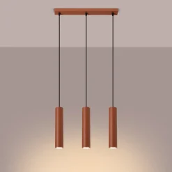 Lampa wisząca LAGOS 3L ochra czerwona