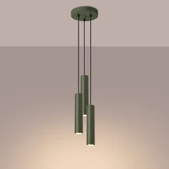 Lampa wisząca LAGOS 3P zielona oliwka