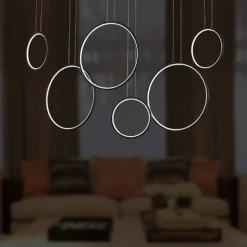 Lampa wisząca ledowe okręgi No.1 czarna