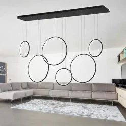 Lampa wisząca ledowe okręgi No.1 czarna