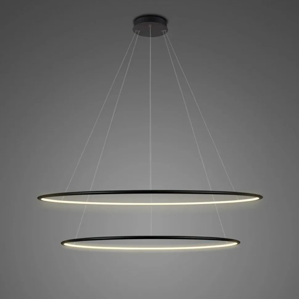 Lampa wisząca Ledowe Okręgi No.2 100cm 4K czarna