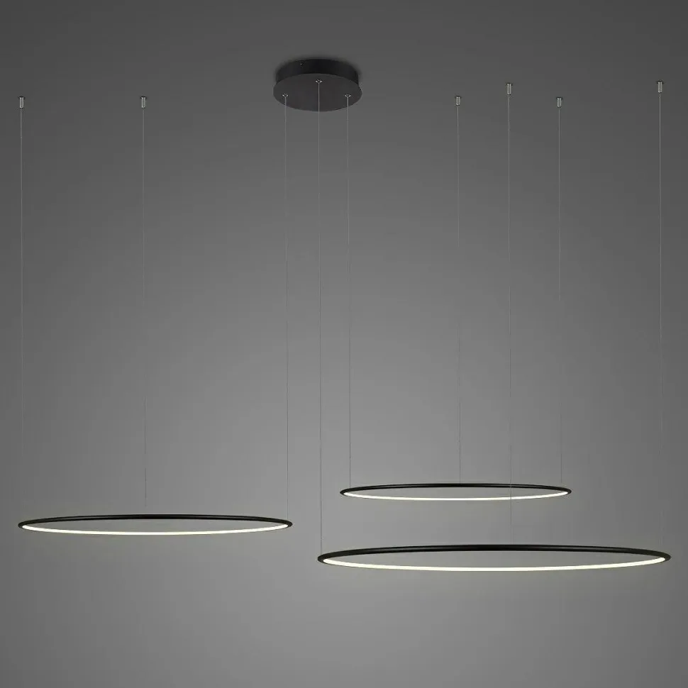 Lampa wisząca Ledowe Okręgi No.3 CO3 80cm 4K ściemnialna złota