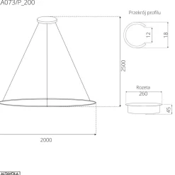 Lampa wisząca Ledowe Okręgi No.1 150 cm