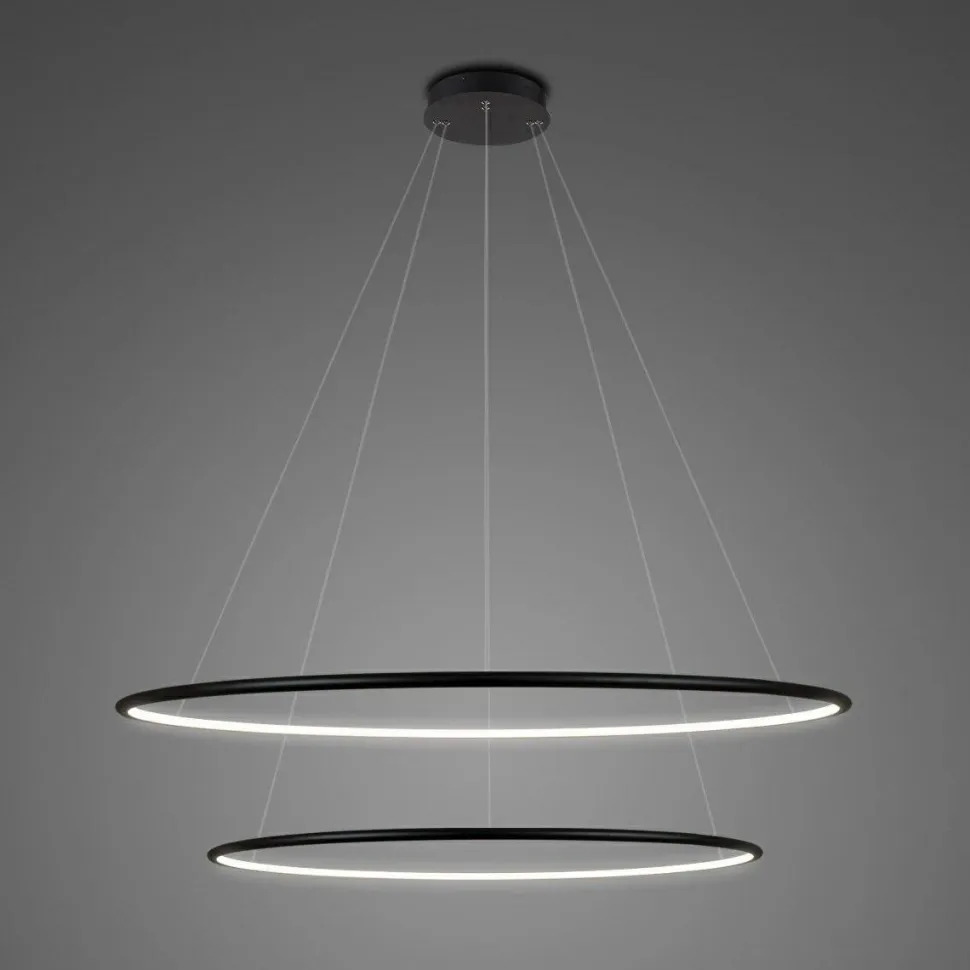 Lampa wisząca Ledowe Okręgi No.2 80cm 4K czarna