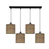 Lampa wisząca Legno czarny 15 4x40W E27  abażur orzechowy